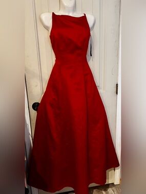 Vintage Roberta Bridal Red Sleeveless A-Line Prom Dress